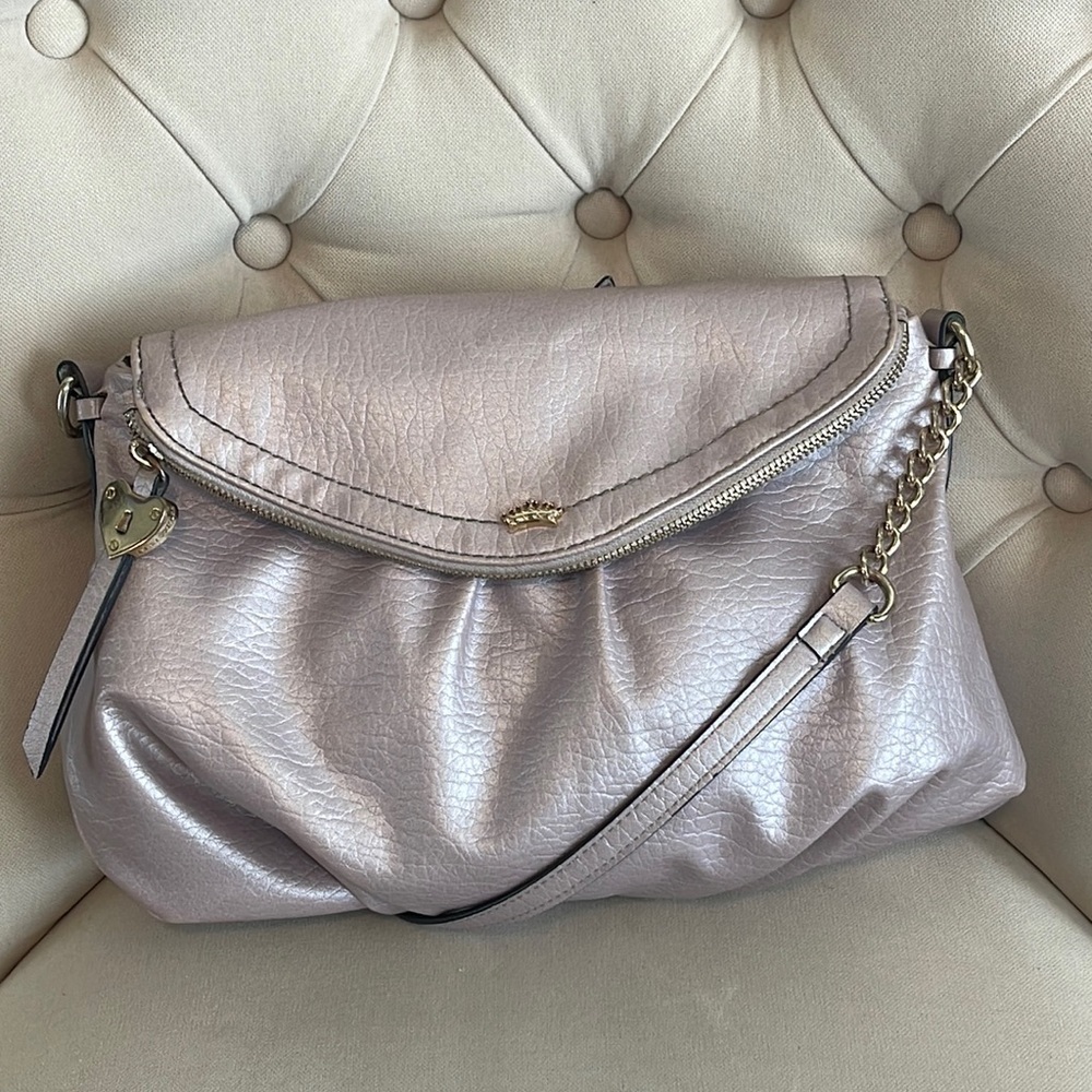Juicy Couture metallic lavender faux leather crossbody